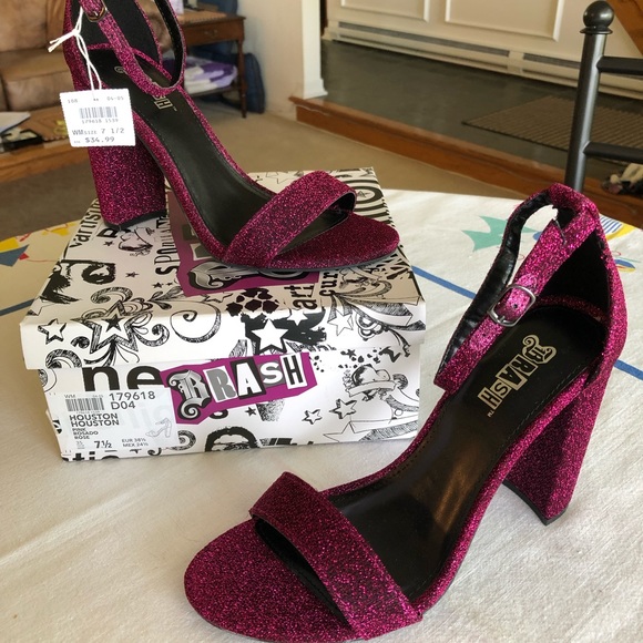 hot pink sparkly heels